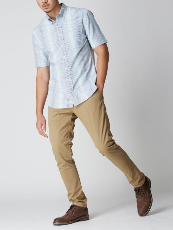 BN Natural Blue Button Down Shirt Short Sleeve (Light Blue) - Image 4