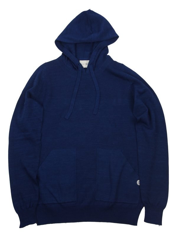 BN Natural Blue Fine Gauge Pullover Hoodie
