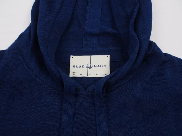 BN Natural Blue Fine Gauge Pullover Hoodie - Image 3