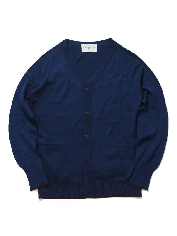 BN Natural Blue Fine Gauge Cardigan (Dark Blue)